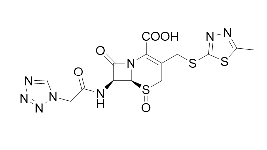 頭孢唑林鈉雜質(zhì)01,(5S,6S,7S)-7-(2-(1H-tetrazol-1-yl)acetamido)-3-(((5-methyl-1,3,4- thiadiazol-2-yl)thio)methyl)-8-oxo-5-thia-1-azabicyclo[4.2.0]oct-2- ene-2-carboxylic acid 5-oxide