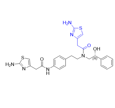 米拉貝隆雜質(zhì) 06,(R)-2-(2-aminothiazol-4-yl)-N-(4-(2-(2-aminothiazol-4-yl) acetamido)phenethyl)-N-(2-hydroxy-2-phenylethyl)acetamide