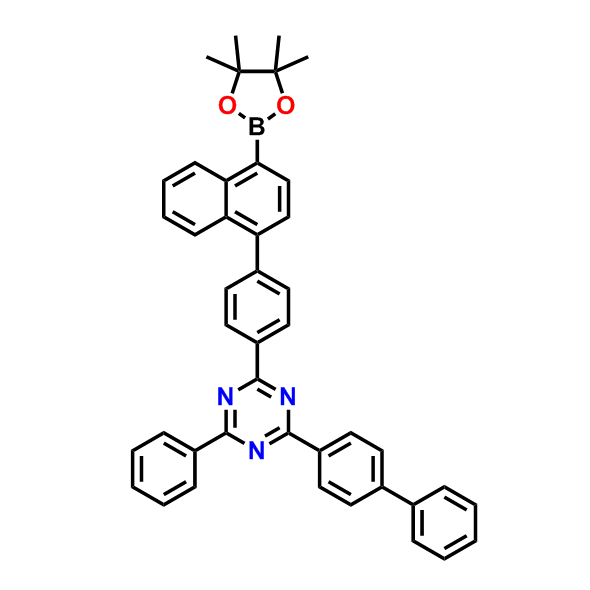 2-(聯(lián)苯-4基l)-4-苯基-6-(4-(硼酸頻那醇酯基萘-1-基)苯基)-1,3,5-三嗪,2-([1,1'-biphenyl]-4-yl)-4-phenyl-6-(4-(4-(4,4,5,5-tetramethyl-1,3,2-dioxaborolan-2-yl)naphthalen-1-yl)phenyl)-1,3,5-triazine