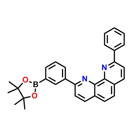 2-苯基-9-(3'-频那醇酯基)苯基)-1,10-菲罗啉,2-phenyl-9-(3-(4,4,5,5-tetramethyl-1,3,2-dioxaborolan-2-yl)phenyl)-1,10-phenanthroline