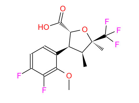 (2R,3S,4S,5R)-3-(3,4-二氟-2-甲氧基苯基)-4,5-二甲基-5-(三氟甲基)四氫呋喃-2-羧酸,(2R,3S,4S,5R)-3-(3,4-Difluoro-2-methoxyphenyl) tetrahydro-4,5-dimethyl -5-(trifluoromethyl)-2-furancarboxylic acid