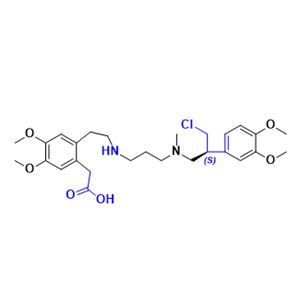 伊伐布雷定雜質(zhì)29,(S)-2-(2-(2-((3-((3-chloro-2-(3,4-dimethoxyphenyl)propyl)(methyl)amino)propyl)amino)ethyl)-4,5-dimethoxyphenyl)acetic acid