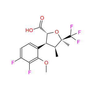 (2R,3S,4S,5R)-3-(3,4-二氟-2-甲氧基苯基)-4,5-二甲基-5-(三氟甲基)四氢呋喃-2-羧酸，自产自用医药中间体，品质更有保障。