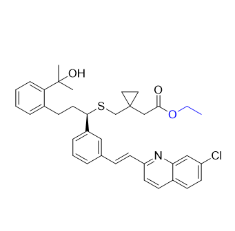 孟鲁司特钠杂质 11,(R,E)-ethyl 2-(1-(((1-(3-(2-(7-chloroquinolin-2-yl)vinyl)phenyl) -3-(2-(2-hydroxypropan-2-yl)phenyl)propyl)thio)methyl) cyclopropyl)acetate