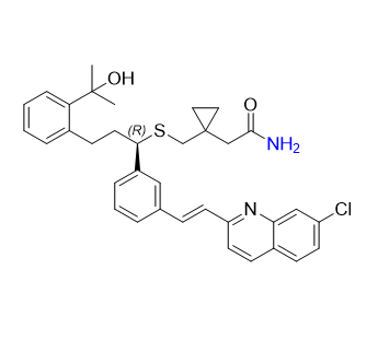 孟鲁司特钠杂质 12,(R,E)-2-(1-(((1-(3-(2-(7-chloroquinolin-2-yl)vinyl)phenyl)-3-(2- (2-hydroxypropan-2-yl)phenyl)propyl)thio)methyl)cyclopropyl) acetamide