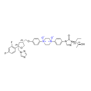 泊沙康唑雜質(zhì)16,1-(4-(((3R,5R)-5-((1H-1,2,4-triazol-1-yl)methyl)-5-(2,4-difluorophenyl)tetrahydrofuran-3-yl)methoxy)phenyl)-4-(4-(1-((2S,3S)-2-hydroxypentan-3-yl)-5-oxo-1H-1,2,4-triazol-4(5H)-yl)phenyl)piperazine 1,4-dioxide