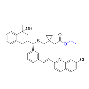 孟鲁司特钠杂质 11,(R,E)-ethyl 2-(1-(((1-(3-(2-(7-chloroquinolin-2-yl)vinyl)phenyl) -3-(2-(2-hydroxypropan-2-yl)phenyl)propyl)thio)methyl) cyclopropyl)acetate