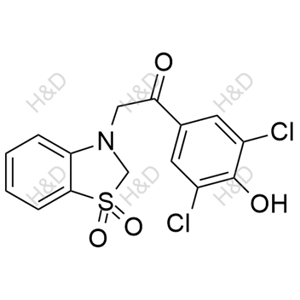 1-(3,5-dichloro-4-hydroxyphenyl)-2-(1,1-dioxidobenzo[d]thiazol-3(2H)-yl)ethanone	多替诺德杂质3