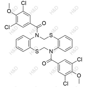 dibenzo[d,i][1,6,3,8]dithiadiazecine-7,14(6H,13H)-diylbis((3,5-dichloro-4-methoxyphenyl)methanone)	多替诺德杂质5