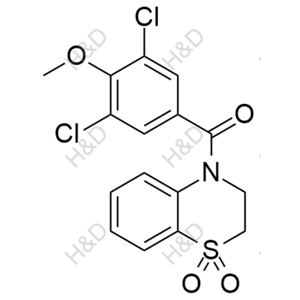 (3,5-dichloro-4-methoxyphenyl)(1,1-dioxido-2H-benzo[b][1,4]thiazin-4(3H)-yl)methanone	多替诺德杂质40