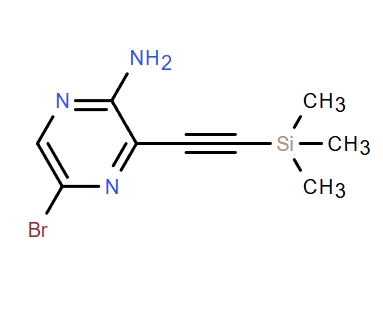 3-[(三甲基硅基)乙炔基]-5-吡嗪-2-胺,5-bromo-3-((trimethylsilyl)ethynyl)pyrazin-2-amine