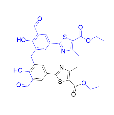 非布索坦雜質(zhì)82,diethyl 2,2'-(methylenebis(5-formyl-4-hydroxy-3,1-phenylene))bis(4-methylthiazole-5-carboxylate)