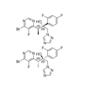 伏立康唑雜質(zhì)31,(2R/S,3S/R)-3-(6-bromo-5-fluoropyrimidin-4-yl)-2-(2,4-difluorophenyl) -1-(1H-1,2,4-triazol-1-yl)butan-2-ol