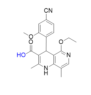 非奈利酮雜質(zhì)01,4-(4-cyano-2-methoxyphenyl)-5-ethoxy-2,8-dimethyl-1,4-dihydro-1,6-naphthyridine-3-carboxylic acid