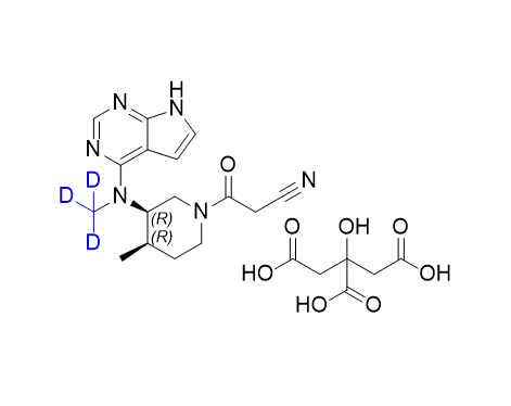 枸櫞酸托伐替布-d3,3-((3R,4R)-4-methyl-3-((methyl-d3)(7H-pyrrolo[2,3-d]pyrimidin-4-yl)amino)piperidin-1-yl)-3-oxopropanenitrile 2-hydroxypropane-1,2,3-tricarboxylic acid salt