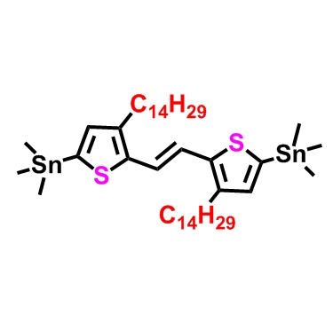 （E） -1,2-双（3-十四烷基-5-（三甲基锡基）噻吩-2-基）乙烯,(E)-1,2-bis(3-tetradecyl-5-(trimethylstannyl)thiophen-2-yl)ethene