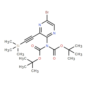 Imidodicarbonic acid, 2-[5-bromo-3-[2-(trimethylsilyl)ethynyl]-2-pyrazinyl]-, 1,3-bis(1,1-dimethylethyl) ester