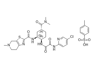 依度沙班雜質(zhì) I,N1-(5-chloropyridin-2-yl)-N2-((1R,2S,4R)-4-(dimethylcarbamoyl)-2-(5-methyl-4,5,6,7-tetrahydrothiazolo[5,4-c]pyridine-2-carboxamido)cyclohexyl)oxalamide 4-methylbenzenesulfonate