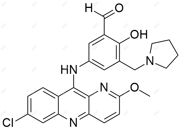 咯萘啶雜質15,5-((7-chloro-2-methoxybenzo[b][1,5]naphthyridin-10-yl)amino)-2-hydroxy-3-(pyrrolidin-1-ylmethyl)benzaldehyde