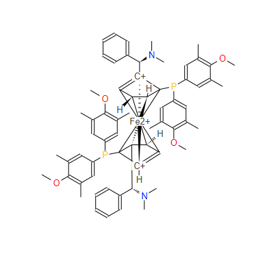 (S,S)-(-)-2,2'-雙[-(N,N-二甲胺苯基甲基-1,1'-雙二(3,5-二甲基-4-甲氧基苯基)磷]二茂鐵,(S,S)-(-)-2,2'-Bis[(R)-(N,N-dimethylamino)(phenyl)methyl]-1,1'-bis[di(3,5-dimethyl-4-methoxyphenyl)phosphino]ferrocene