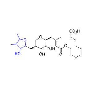 莫匹羅星雜質 09-1,9-[[(2E)-4-[(2S,3R,4R,5S)-3,4-dihydroxy-5-[(3-hydroxy-4,5-dimethyltetrahydrofuran-2-yl)methyl]tetrahydro-2H-pyran-2-yl]-3-methylbut-2-enoyl]oxy]nonanoic acid