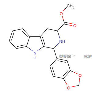 四氫咔啉,Methyl (1R,3R)-1-(1,3-benzodioxol-5-yl)-2,3,4,9-tetrahydro-1H-pyrido[3,4-b]indole-3-carboxylateMethyl (1R,3R)-1-(1,3-benzodioxol-5-yl)-2,3,4,9-tetrahydro-1H-pyrido[3,4-b]indole-3-carboxylate