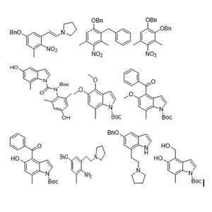 4-(羥甲基)-5-甲氧基-7-甲基-1H-吲哚-1-甲酸叔丁酯,1H-Indole-1-carboxylic acid, 4-(hydroxymethyl)-5-methoxy-7-methyl-, 1,1-dimethylethyl ester