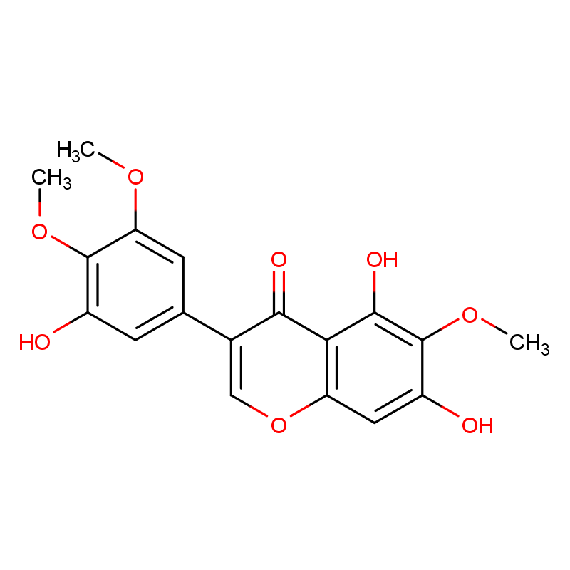 野鳶尾黃素,5,7-dihydroxy-3-(3-hydroxy-4,5-dimethoxyphenyl)-6-methoxy-4-benzopyrone