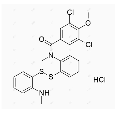 多替诺德杂质60(盐酸盐),3,5-dichloro-4-methoxy-N-methyl-N-(2-((2-(methylamino)phenyl)disulfanyl)phenyl)benzamide hydrochloride