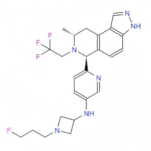 camizestrant;AZD9833;卡米司群；N-(1-(3-氟丙基)氮杂环丁烷-3-基)-6-((6S,8R)-8-甲基-7-(2,2,2-三氟乙基)-6,7,8,9-四氢-3H-吡唑并[4,3-f]异喹啉-6-基)吡啶-3-胺；AZD-9833