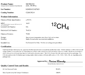 碳12甲烷   高豐度碳12甲烷 甲烷同位素,12CH4