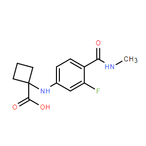 1-((3-氟-4-(甲基氨基甲?；?苯基)氨基)環(huán)丁烷羧酸,1-((3-Fluoro-4-(methylcarbamoyl)phenyl)amino)cyclobutane-1-carboxylic acid