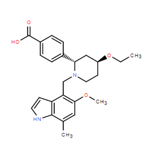 4-((2S,4S)-4-乙氧基-1-((5-甲氧基-7-甲基-1H-吲哚-4-基)甲基)哌啶-2-基)苯甲酸,4-((2S,4S)-4-Ethoxy-1-((5-methoxy-7-methyl-1H-indol-4-yl)methyl)piperidin-2-yl)benzoic acid
