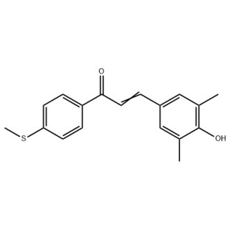 (E)-3-(4-羥基-3,5-二甲基苯基)-1-(4-(甲硫基)苯基)丙-2-烯-1-酮,2-Propen-1-one, 3-(4-hydroxy-3,5-dimethylphenyl)-1-[4-(methylthio)phenyl]-