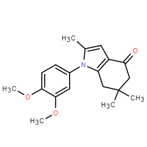 1-(3.4-二甲氧苯基)-2,6,6-三甲基-5,7-二氫吲哚-4-酮,1-(3,4-dimethoxyphenyl)-2,6,6-trimethyl-5,7-dihydroindol-4-one