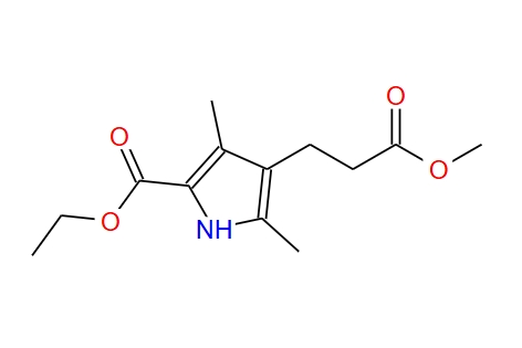 4-(3-甲氧基-3-氧代丙基)-3,5-二甲基-1H-吡咯-2-羧酸乙酯,ethyl 4-(2-methoxycarbonylethyl)-3,5-dimethyl-1H-pyrrole-2-carboxylate