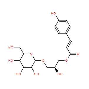 (S)-2-羥基-3-(((2R,3R,4S,5S,6R)-3,4,5-三羥基-6-(羥甲基)四氫-2H-吡喃-2-基)氧基)丙基 (E)-3-(4-羥基苯基)丙烯酸酯,(S)-2-Hydroxy-3-(((2R,3R,4S,5S,6R)-3,4,5-trihydroxy-6-(hydroxymethyl)tetrahydro-2H-pyran-2-yl)oxy)propyl (E)-3-(4-hydroxyphenyl)acrylate