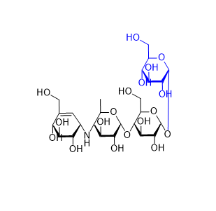 阿卡波糖雜質04,"α-D-glucopyranosyl 4-O-[4,6-dideoxy-4-[[(1S,4R,5S,6S)- 4,5,6-trihydroxy-3-(hydroxymethyl)cyclohex-2- enyl]amino]-α-D-glucopyranosyl]-α-D-glucopyranoside"