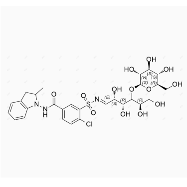 吲达帕胺杂质11,4-chloro-N-(2-methylindolin-1-yl)-3-((E)-N-((2S,3R,5R)-2,3,5,6-tetrahydroxy-4-(((2S,3R,4S,5S,6R)-3,4,5-trihydroxy-6-(hydroxymethyl)tetrahydro-2H-pyran-2-yl)oxy)hexylidene)sulfamoyl)benzamide