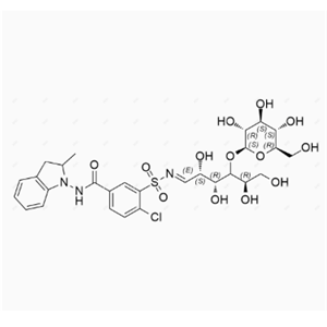 吲达帕胺杂质11,4-chloro-N-(2-methylindolin-1-yl)-3-((E)-N-((2S,3R,5R)-2,3,5,6-tetrahydroxy-4-(((2S,3R,4S,5S,6R)-3,4,5-trihydroxy-6-(hydroxymethyl)tetrahydro-2H-pyran-2-yl)oxy)hexylidene)sulfamoyl)benzamide