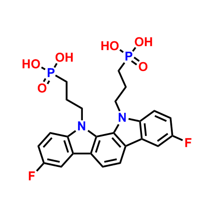 (3,8-difluoroindolo[2,3-a]carbazole-11,12-diylbis(propane-1,3-diyl))bisphosphonic acid,3-BPIC-F；(3,8-difluoroindolo[2,3-a]carbazole-11,12-diylbis(propane-1,3-diyl))bisphosphonic acid
