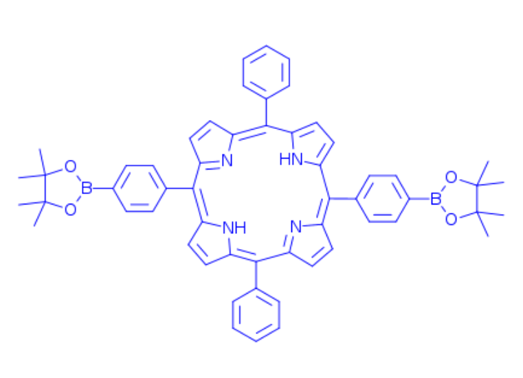 5,15-bis[4-(4,4,5,5-tetramethyl-1,3,2-dioxaborolan-2-yl)phenyl]-10,20-diphenylporphyrin,5,15-bis[4-(4,4,5,5-tetramethyl-1,3,2-dioxaborolan-2-yl)phenyl]-10,20-diphenylporphyrin