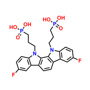(3,8-difluoroindolo[2,3-a]carbazole-11,12-diylbis(propane-1,3-diyl))bisphosphonic acid,3-BPIC-F；(3,8-difluoroindolo[2,3-a]carbazole-11,12-diylbis(propane-1,3-diyl))bisphosphonic acid