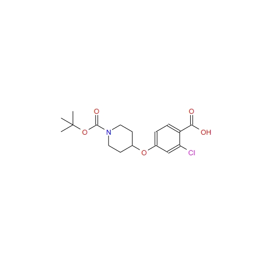 4-(1-(tert-butoxycarbonyl)piperidin-4-yloxy)-2-chlorobenzoic acid,4-(1-(tert-butoxycarbonyl)piperidin-4-yloxy)-2-chlorobenzoic acid