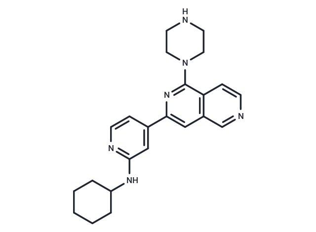 化合物 T9256,N-Cyclohexyl-4-[1-(1-piperazinyl)-2,6-naphthyridin-3-yl]-2-pyridinamine