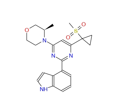 AZ20,(R)-4-(2-(1H-Indol-4-yl)-6-(1-(methylsulfonyl)cyclopropyl)pyrimidin-4-yl)-3-methylmorpholine
