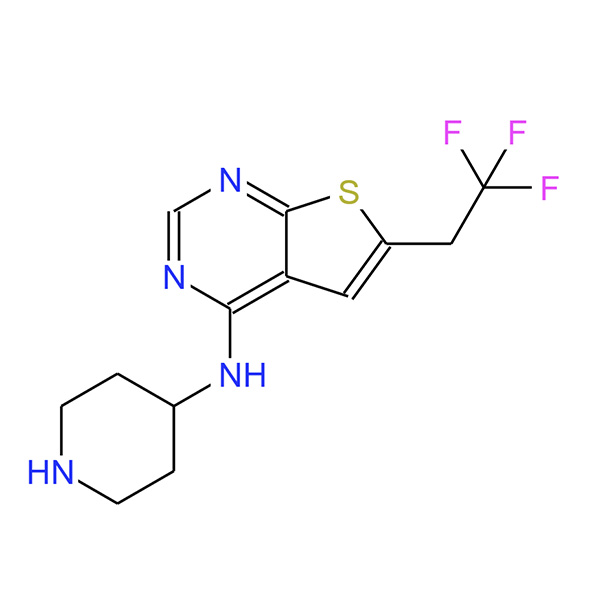N-4-哌啶基-6-(2,2,2-三氟乙基)噻吩并[2,3-D]嘧啶-4-胺,N-(Piperidin-4-Yl)-6-(2,2,2-Trifluoroethyl)Thieno[2,3-D]Pyrimidin-4-Amine