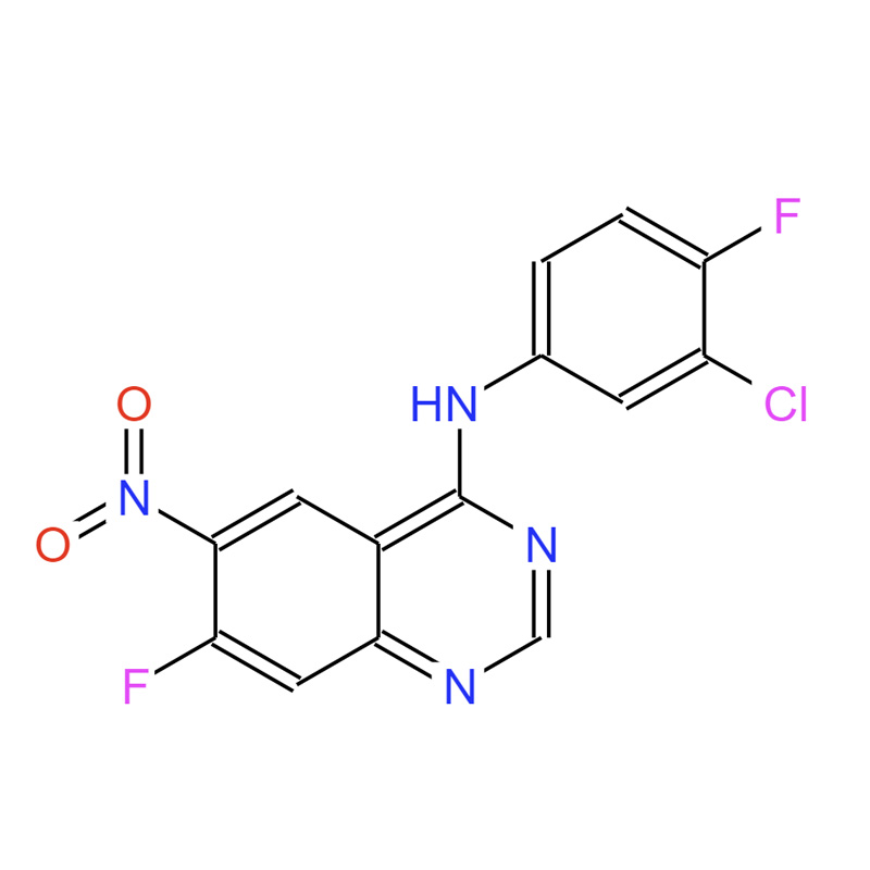 N-(3-氯-4-氟苯基)-7-氟-6-硝基-4-喹唑啉胺,4-Quinazolinamine, N-(3-chloro-4-fluorophenyl)-7-fluoro-6-nitro-