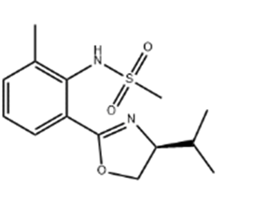 S-甲基配體,(Methanesulfonamide,N-[2-[(4S)-4,5-dihydro-4-(1-methylethyl)-2-oxazolyl]-6-methylphenyl]- )