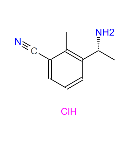 (R)-3-(1-氨基乙基)-2-甲基苄腈盐酸盐,Benzonitrile, 3-[(1R)-1-aminoethyl]-2-methyl-, hydrochloride (1:1)